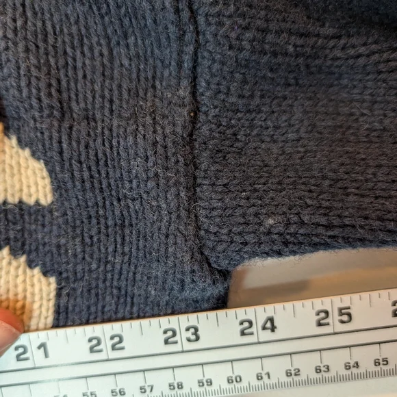 Roots Navy Knit Logo Sweater Wool Blend Crewneck Large - Picture 9 of 10